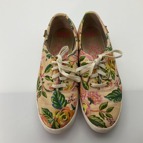 Keds Rifle Paper Collab Sz 6 Floral Canvas Sneakers Shoes Preppy Cottage* Read - Picture 14 of 15